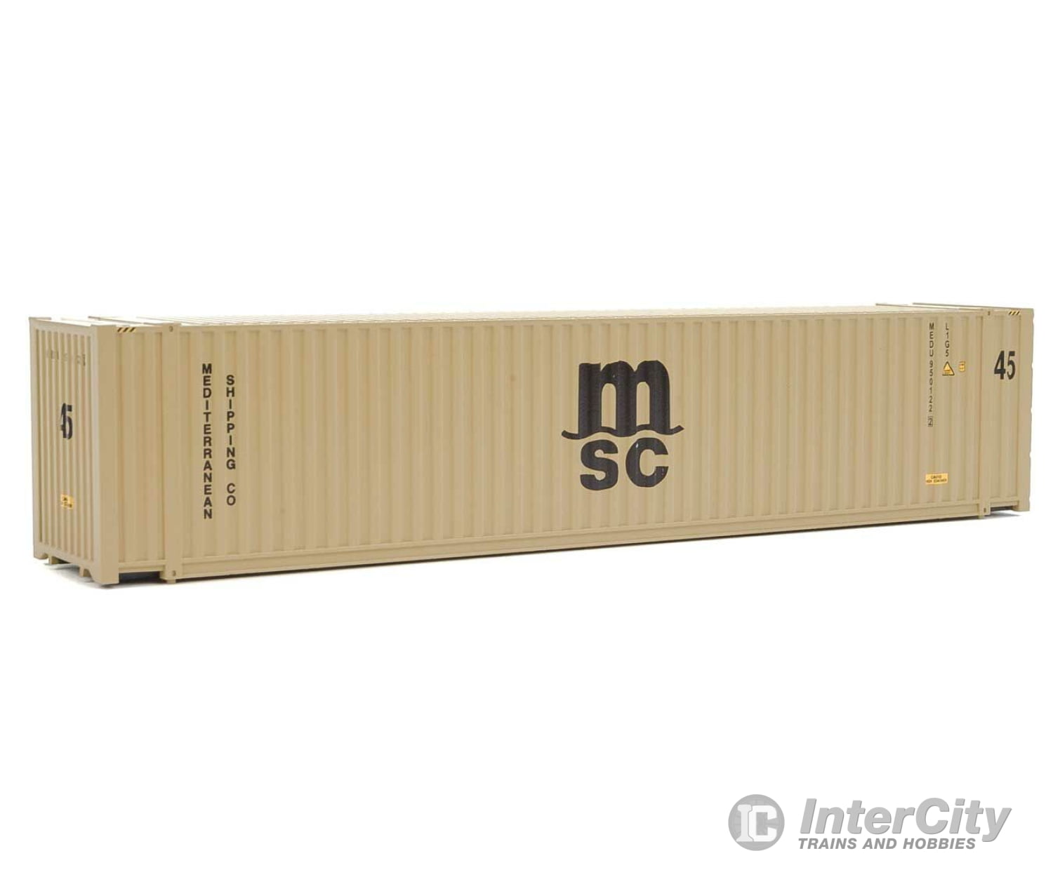 Walthers Scenemaster 8565 45’ Cimc Container - Assembled -- Mediterranean Shipping Co. (Beige