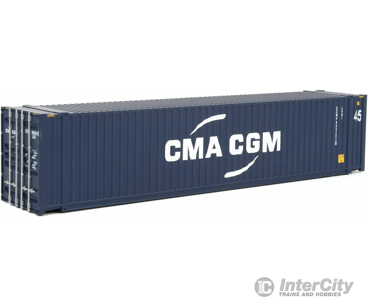 Walthers Scenemaster 8569 45’ Cimc Container - Assembled -- Cma-Cgm (Blue White) Freight Loads &