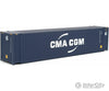 Walthers Scenemaster 8569 45’ Cimc Container - Assembled -- Cma-Cgm (Blue White) Freight Loads &