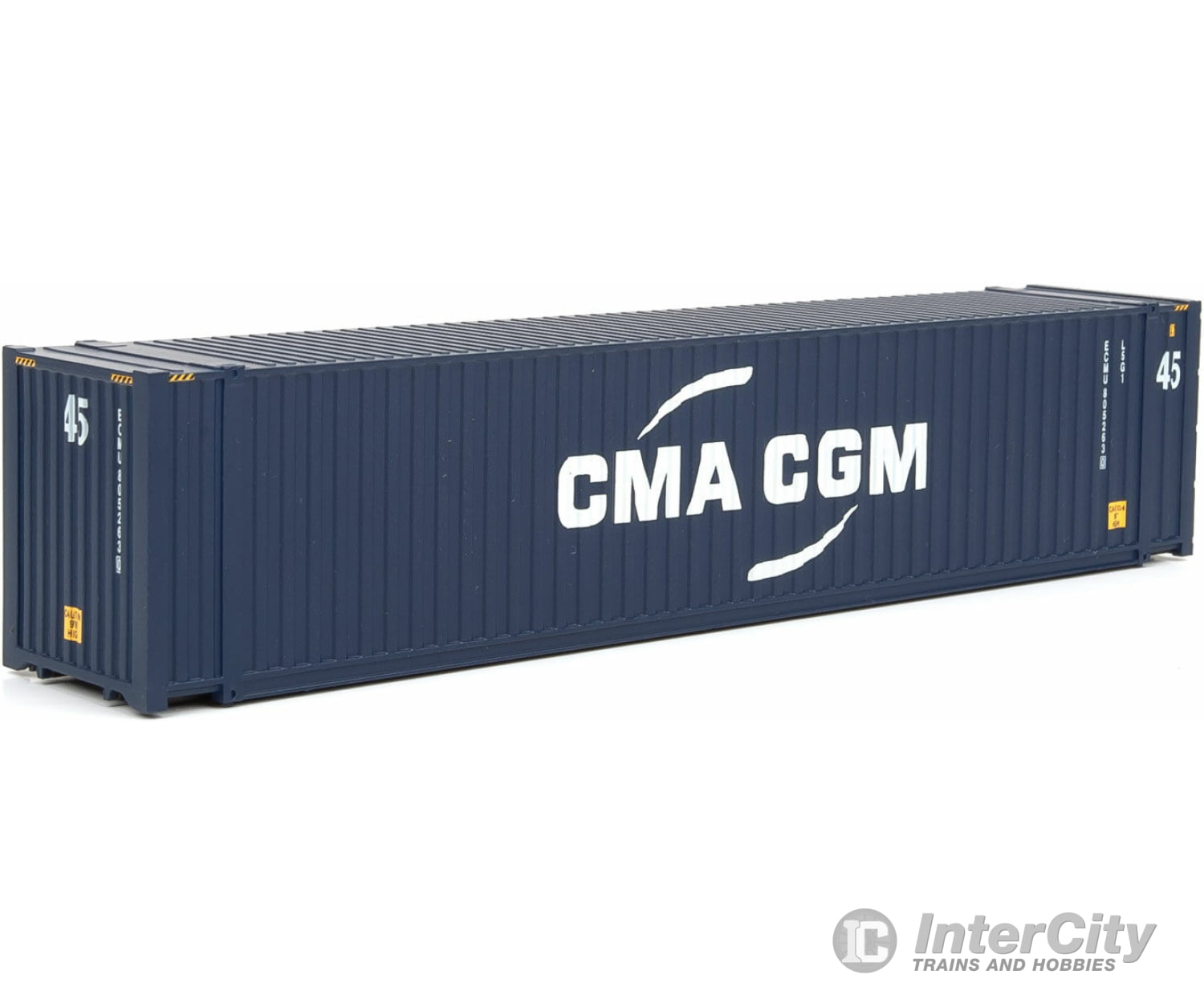 Walthers Scenemaster 8569 45’ Cimc Container - Assembled -- Cma-Cgm (Blue White) Freight Loads &