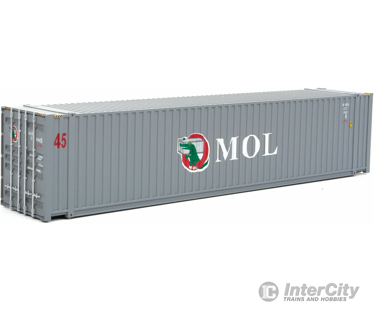 Walthers Scenemaster 8572 45’ Cimc Container - Assembled -- Mitsui Osk (Gray White Red Green