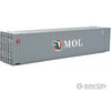 Walthers Scenemaster 8572 45’ Cimc Container - Assembled -- Mitsui Osk (Gray White Red Green
