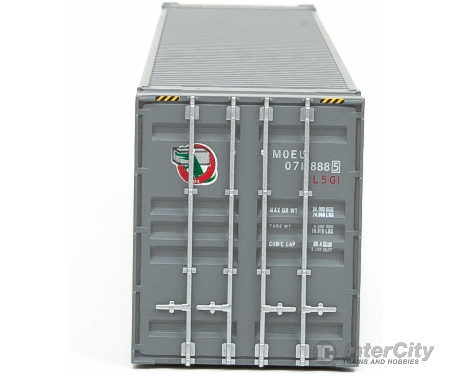 Walthers Scenemaster 8572 45’ Cimc Container - Assembled -- Mitsui Osk (Gray White Red Green