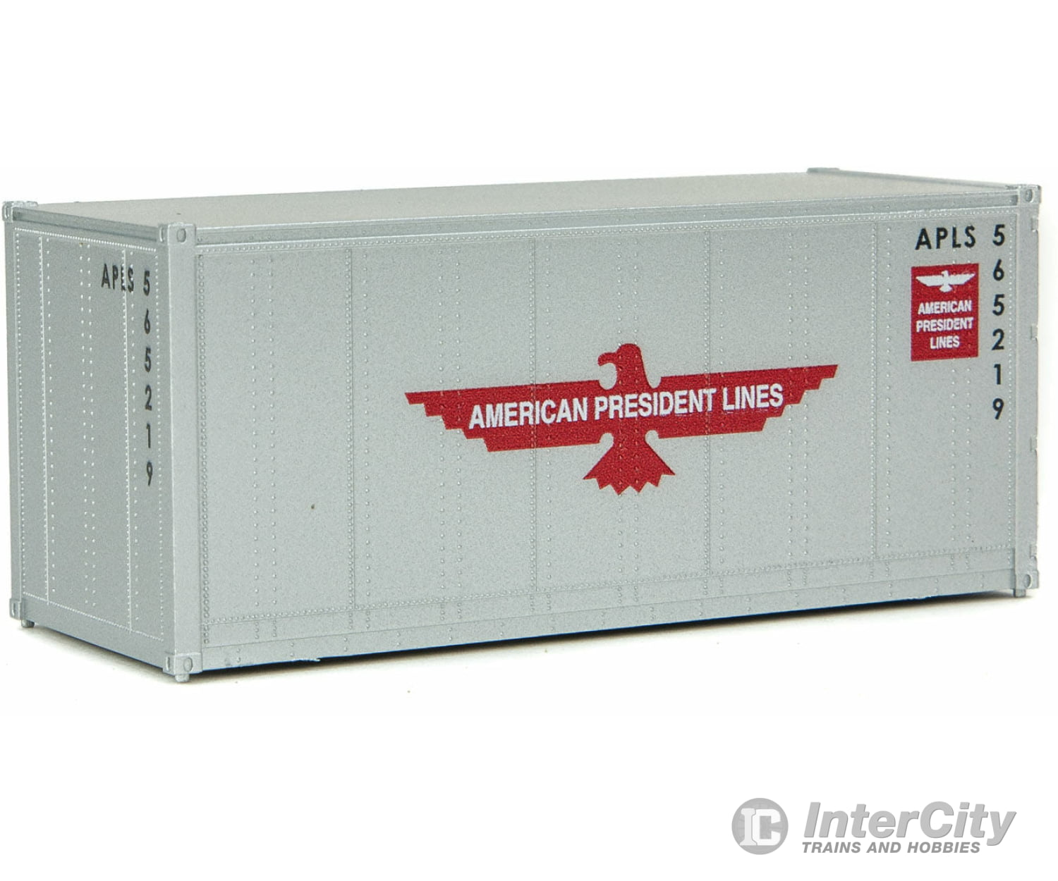 Walthers Scenemaster 8651 20 Smooth-Side Container - Ready To Run -- American President Lines (Gray