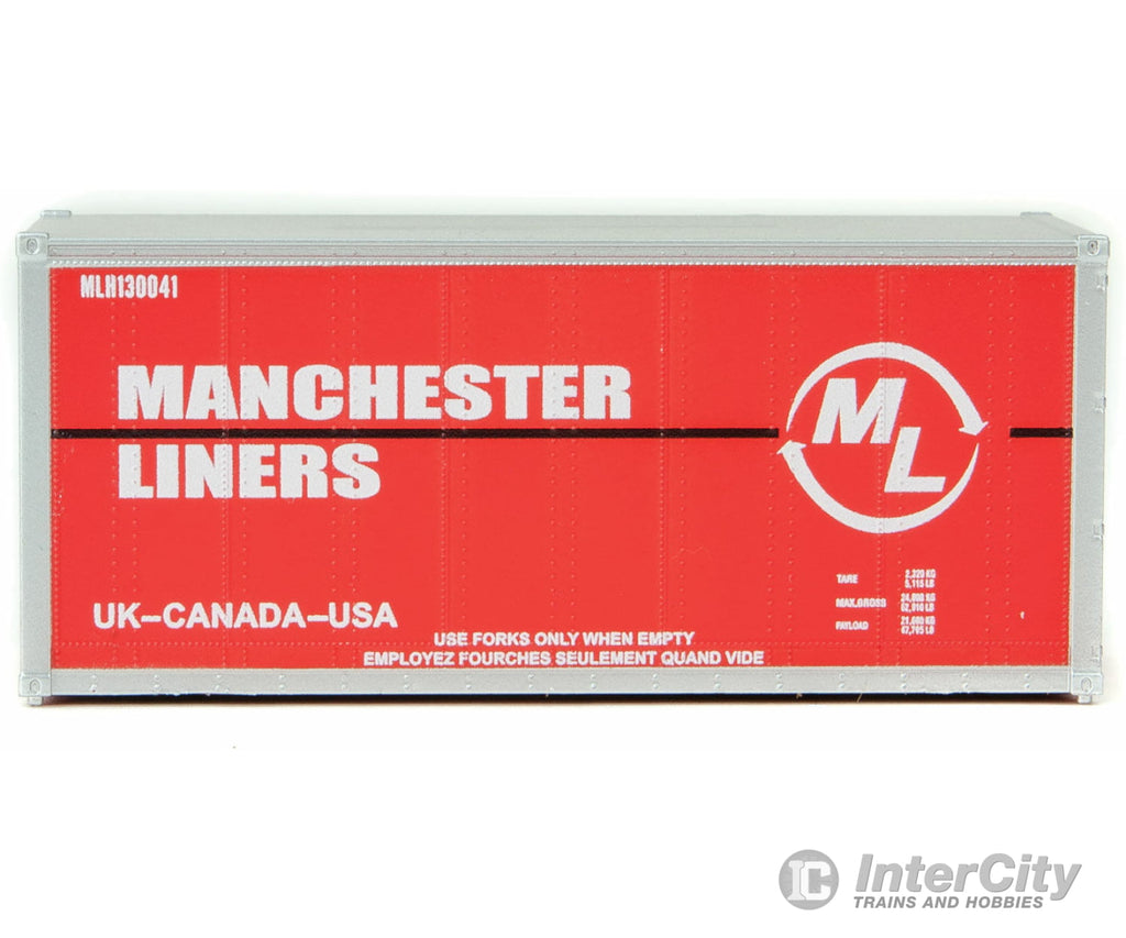 Walthers Scenemaster 8656 20’ Smooth-Side Container - Ready To Run -- Manchester Liners (Red