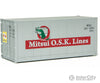 Walthers Scenemaster 8657 20 Smooth-Side Container - Ready To Run -- Mitsui Osk Lines (Gray
