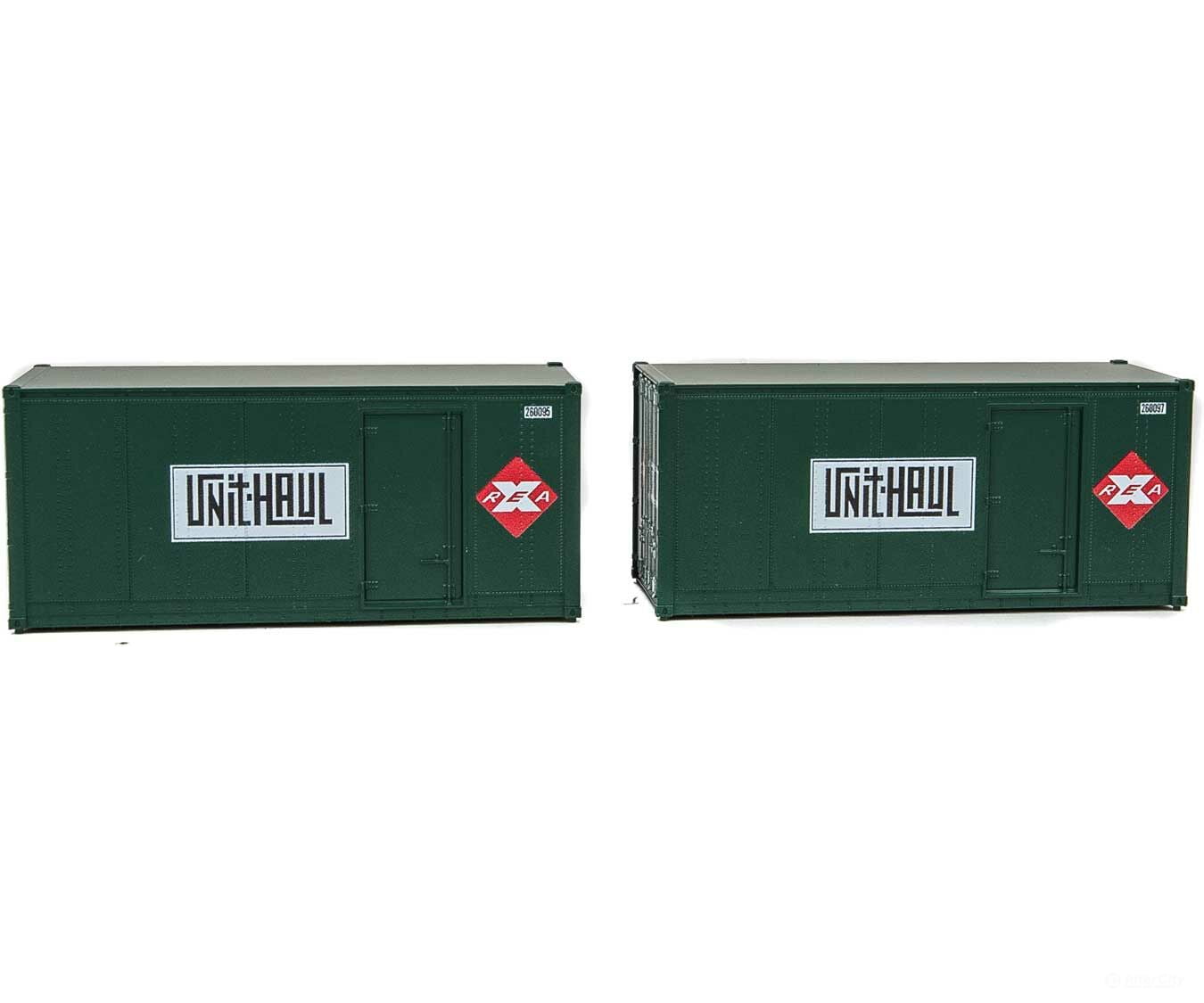 Walthers Scenemaster 8681 20’ Smooth-Side Container With Right Side Door 2-Pack - Ready To Run --
