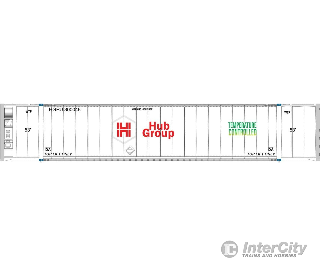 Walthers Scenemaster 8705 53’ Reefer Container - Ready To Run -- Hub Group Freight Loads &