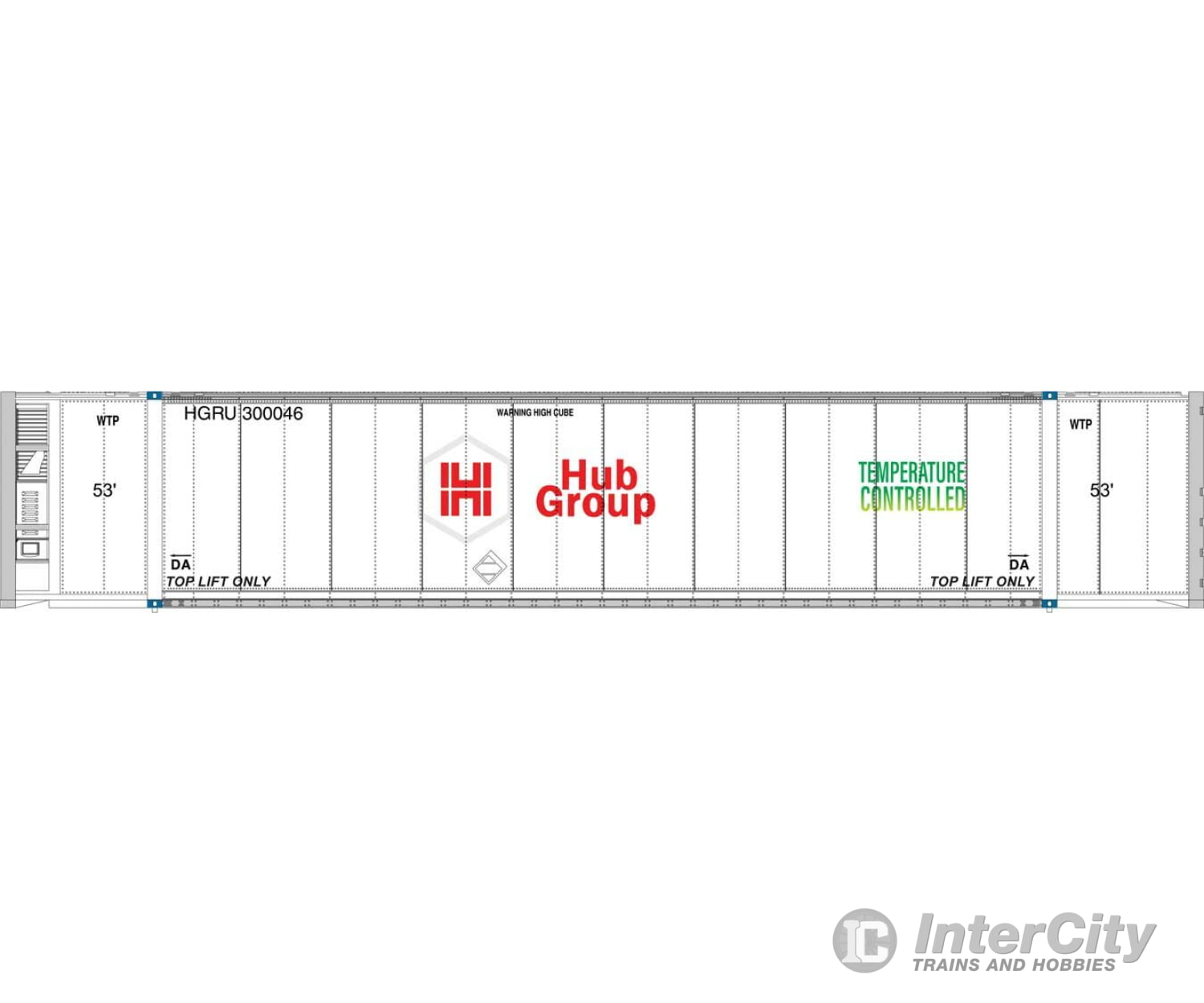 Walthers Scenemaster 8705 53’ Reefer Container - Ready To Run -- Hub Group Freight Loads &