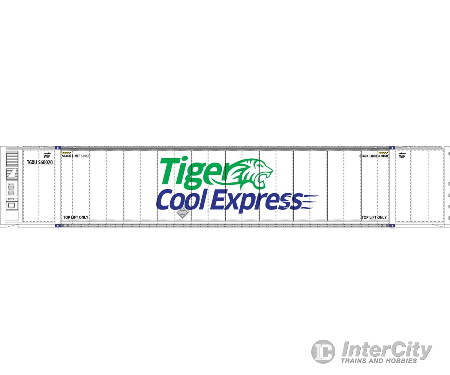 Walthers Scenemaster 8708 53’ Reefer Container - Ready To Run -- Tiger Cool Express Freight Loads