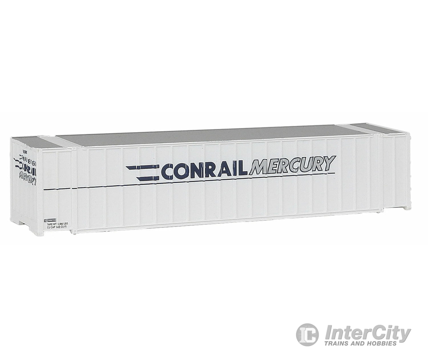 Walthers Scenemaster 8843 48’ Ribbed Side Container - Assembled -- Conrail Mercury (White Blue