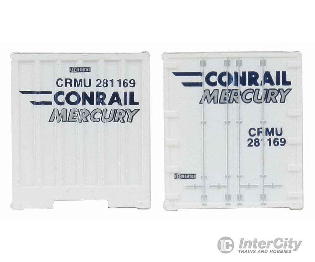 Walthers Scenemaster 8843 48’ Ribbed Side Container - Assembled -- Conrail Mercury (White Blue