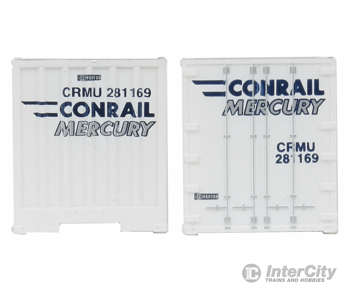 Walthers Scenemaster 8843 48’ Ribbed Side Container - Assembled -- Conrail Mercury (White Blue