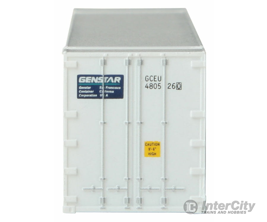 Walthers Scenemaster 8844 48’ Ribbed Side Container - Assembled -- Genstar (White Blue) Freight