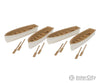 Walthers Scenemaster Ho 4163 Row Boat 4-Pack - Assembled -- White Tan Scenery Details