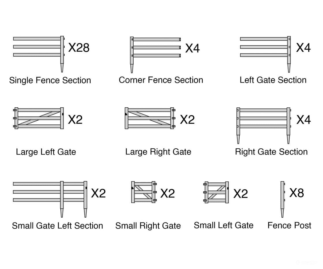Walthers Scenemaster Ho 4202 3-Rail Farm Fence -- Kit Scenery Details