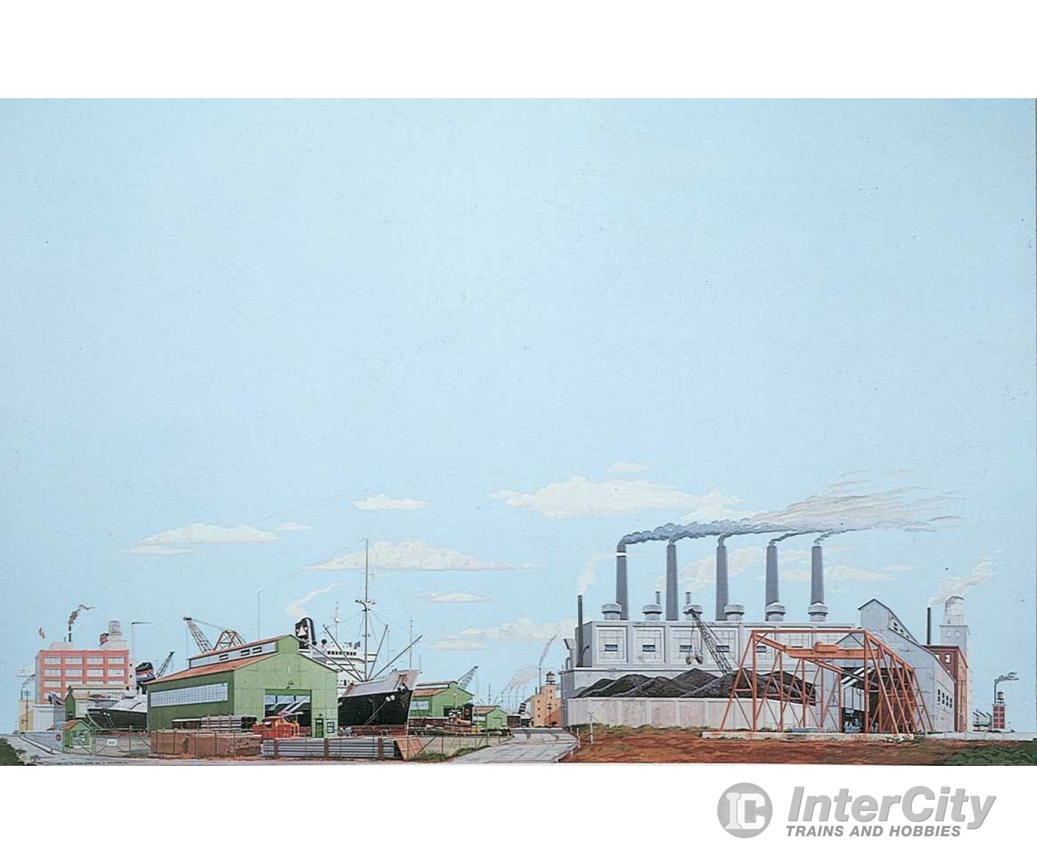 Walthers Scenemaster Ho 713 Background Scene 24 X 36 60 90Cm - Instant Horizons(Tm) -- The Docks