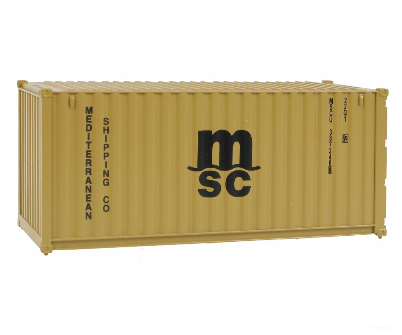 Walthers Scenemaster Ho 8057 20 Corrugated Container - Assembled -- Mediterranean Shipping Co. (Msc)
