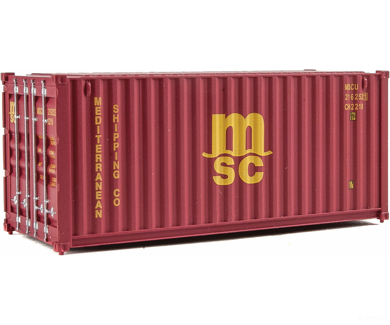Walthers Scenemaster Ho 8059 20 Corrugated Container - Assembled -- Mediterranean Shipping Co. (Msc)