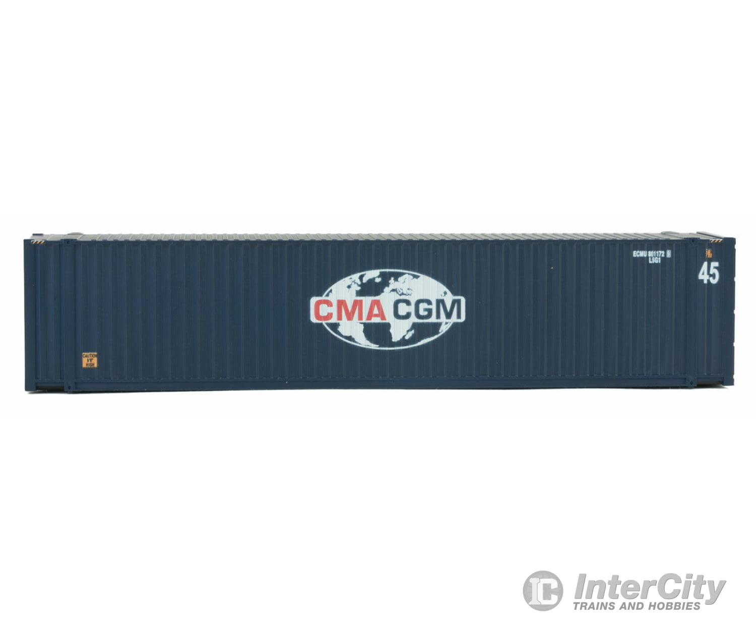 Walthers Scenemaster Ho 8553 45’ Cimc Container - Assembled -- Cma/Cgm (Blue White Red Globe