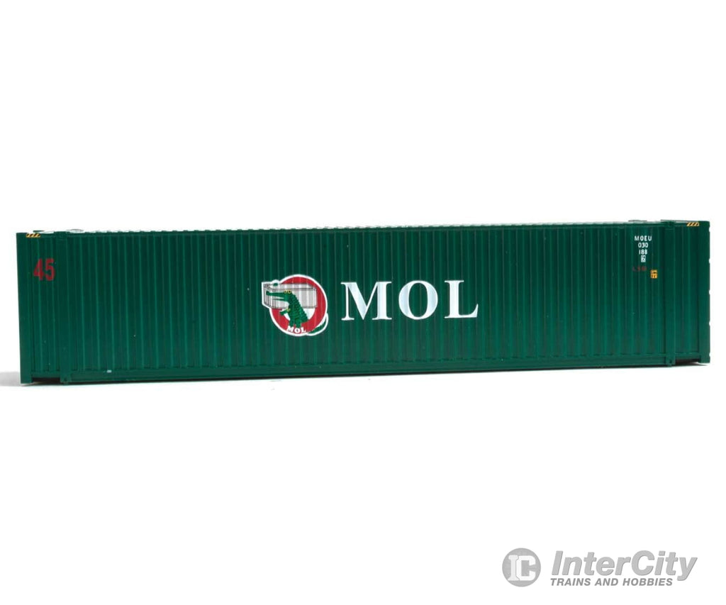 Walthers Scenemaster Ho 8564 45’ Cimc Container - Assembled -- Mitsui Overseas Lines Mol (Green