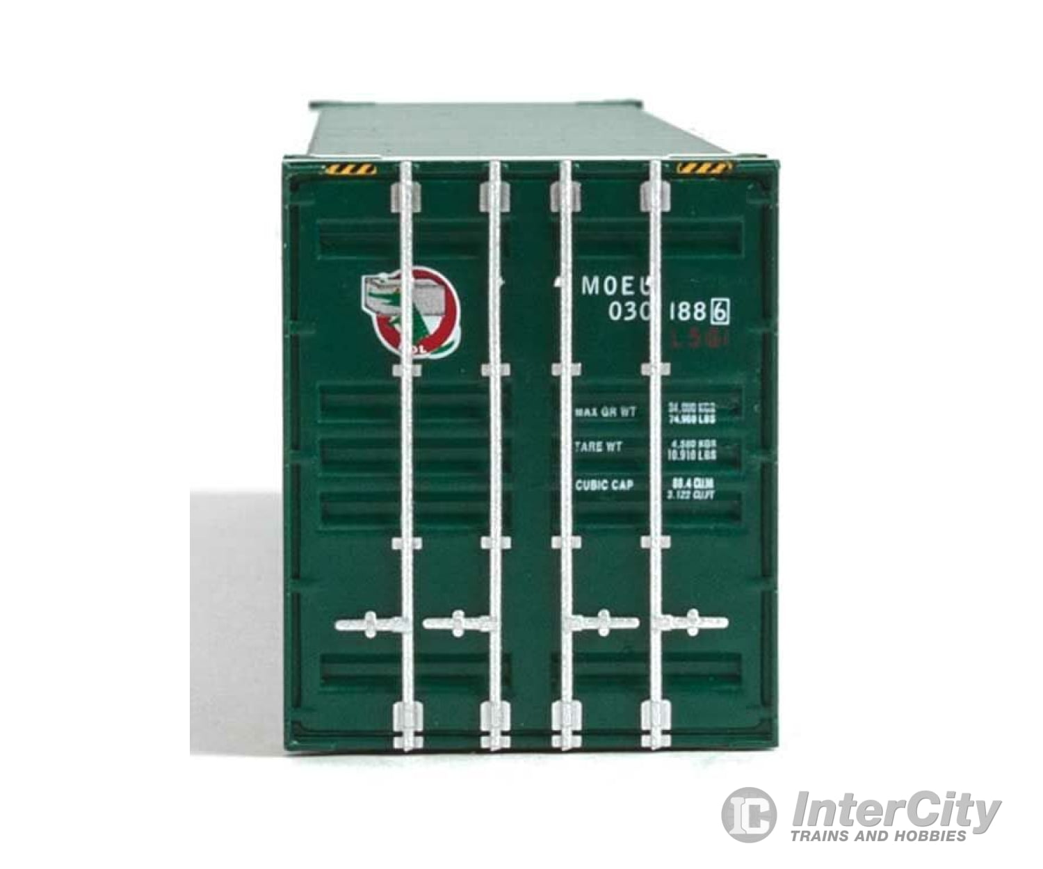 Walthers Scenemaster Ho 8564 45’ Cimc Container - Assembled -- Mitsui Overseas Lines Mol (Green