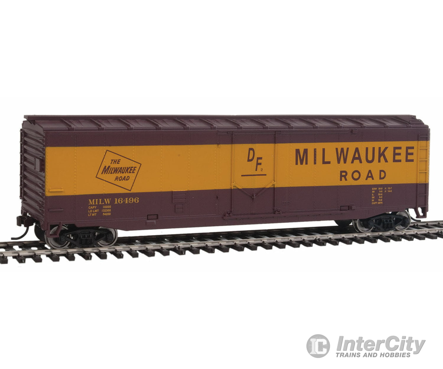 Walthers Trainline 1405 Boxcar - Ready To Run -- Milwaukee Road #8491 (Boxcar Red Yellow) Freight