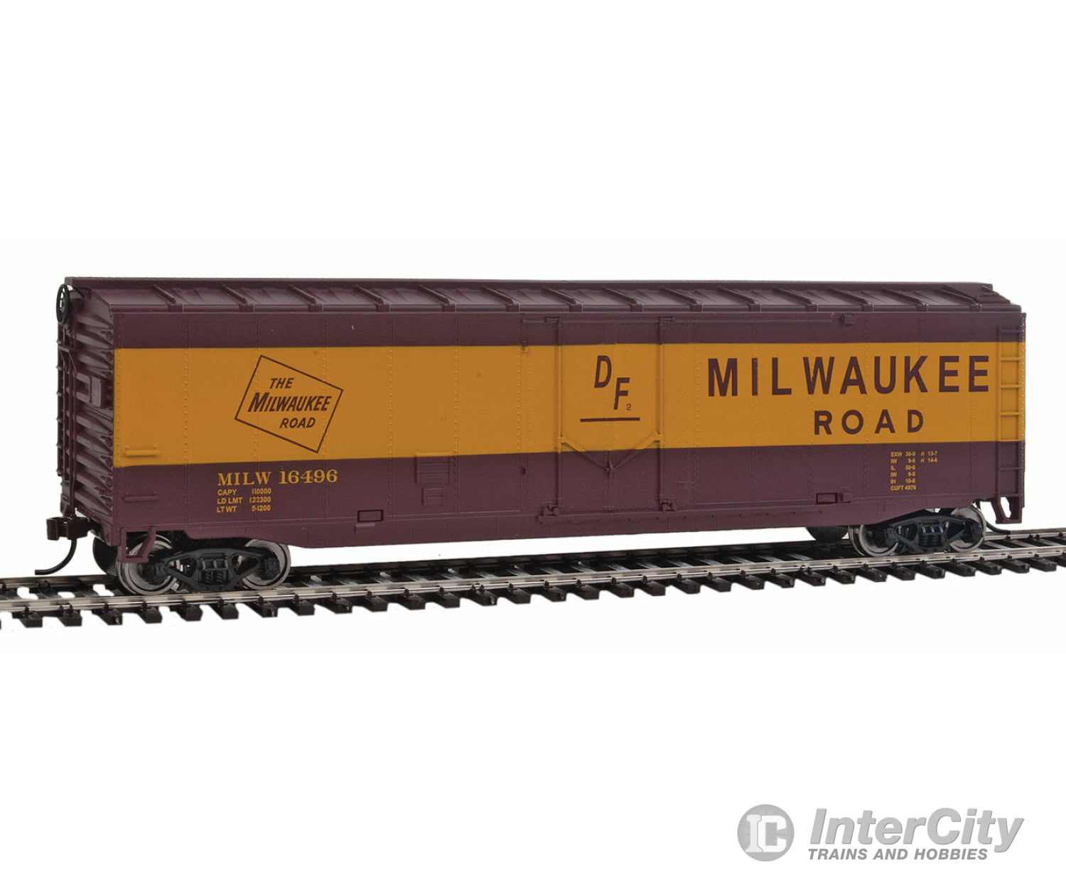 Walthers Trainline 1405 Boxcar - Ready To Run -- Milwaukee Road #8491 (Boxcar Red Yellow) Freight