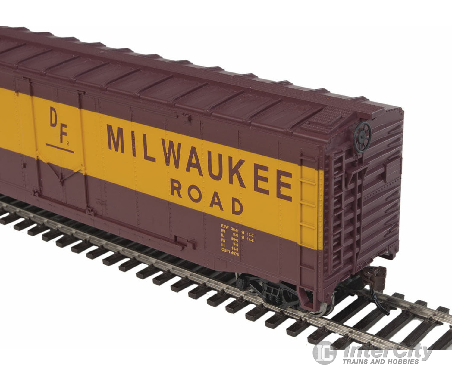 Walthers Trainline 1405 Boxcar - Ready To Run -- Milwaukee Road #8491 (Boxcar Red Yellow) Freight