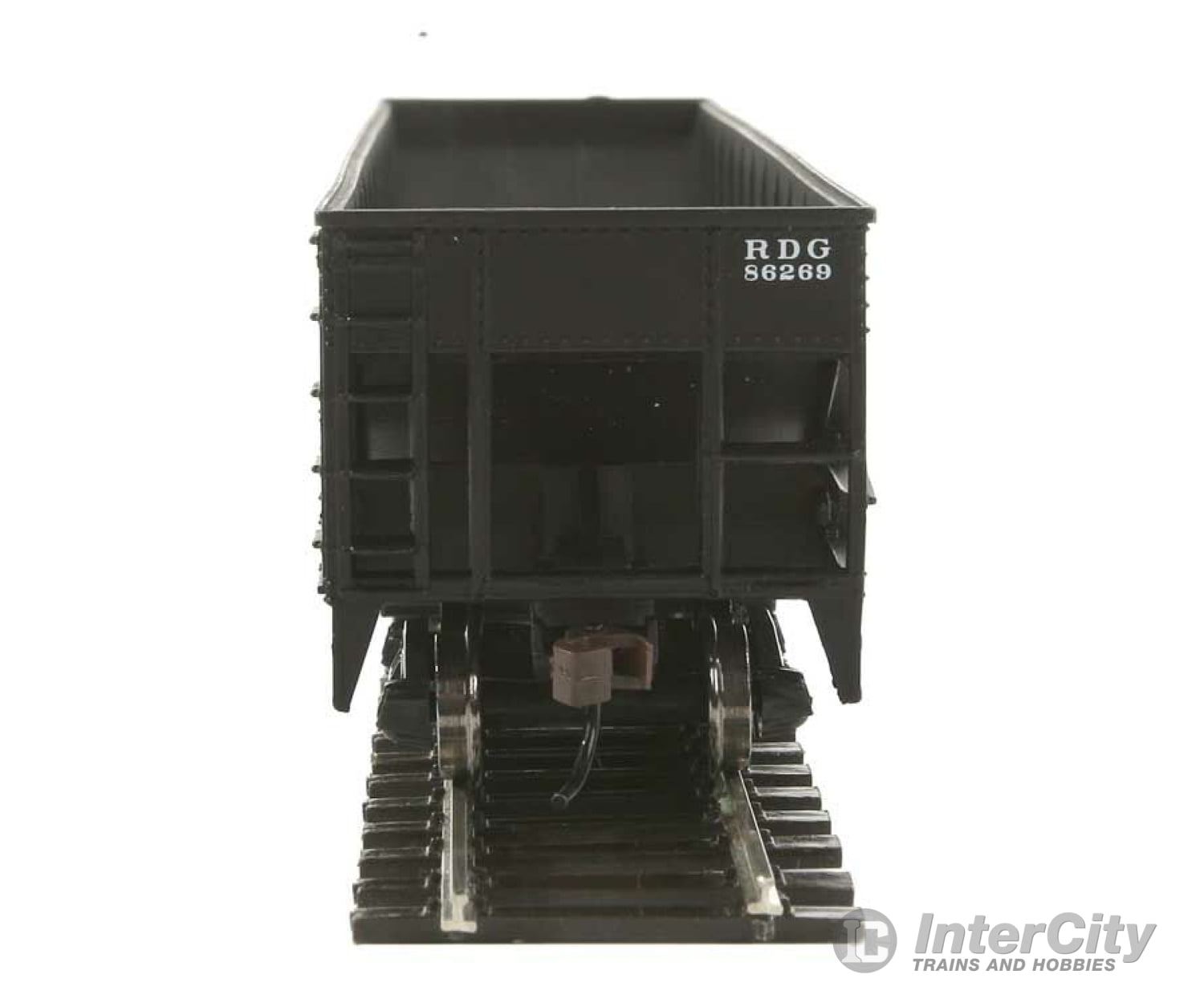 Walthers Trainline 1422 Offset Hopper - Ready To Run -- Reading (Black Red; Large Lettering