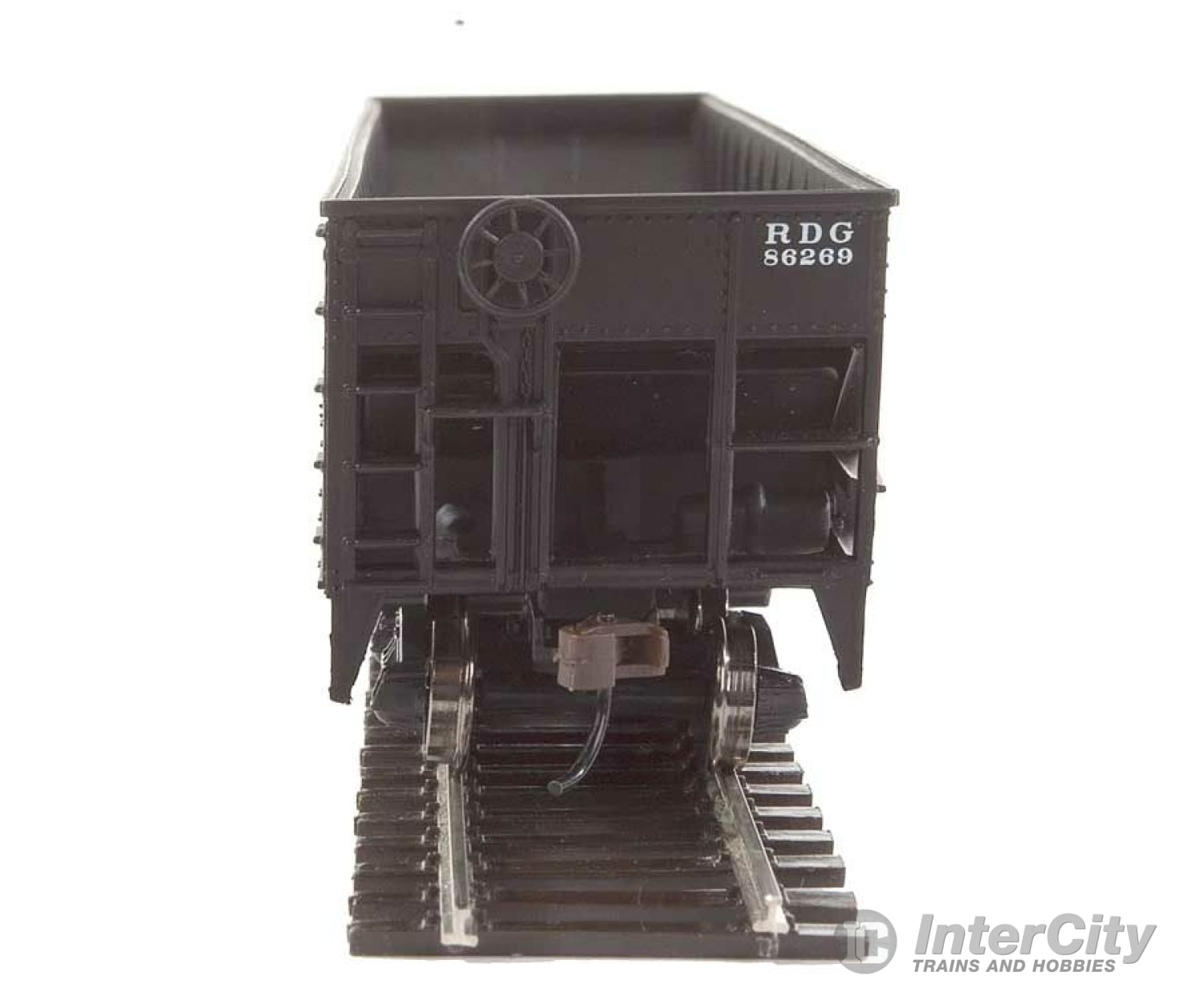 Walthers Trainline 1422 Offset Hopper - Ready To Run -- Reading (Black Red; Large Lettering