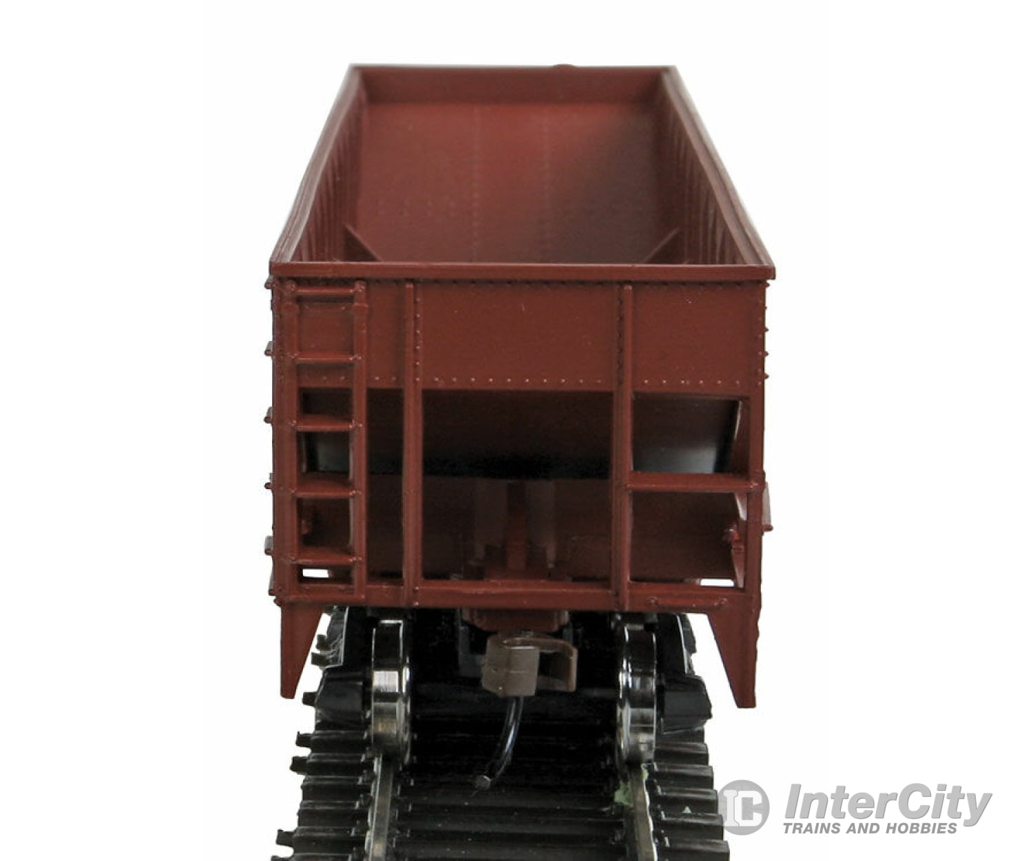 Walthers Trainline 1424 Offset Hopper - Ready To Run -- Canadian National (Brown White; Large Logo)