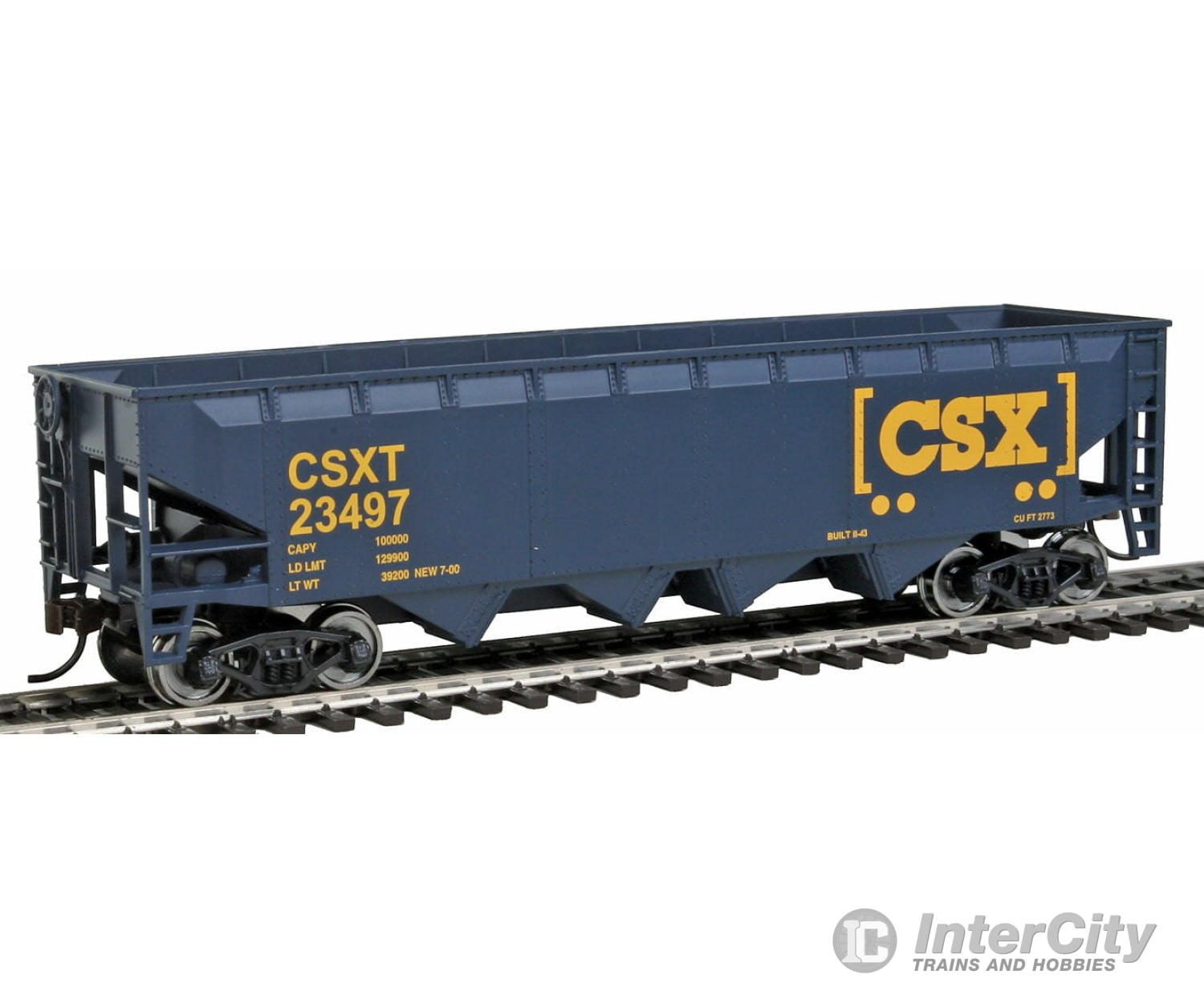 Walthers Trainline 1425 Offset Hopper - Ready To Run -- Csx Transportation (Blue Yellow; Boxcar