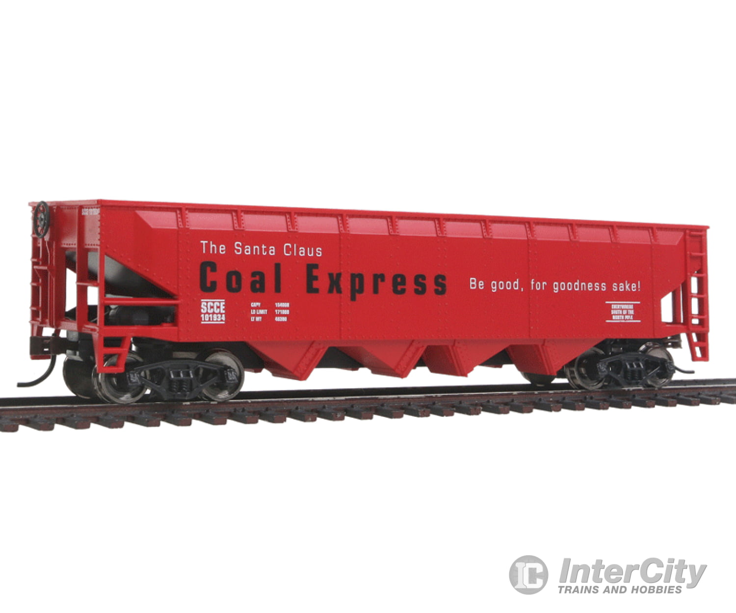 Walthers Trainline 1439 Offset Hopper - Ready To Run -- Santa Claus Coal Express Freight Cars