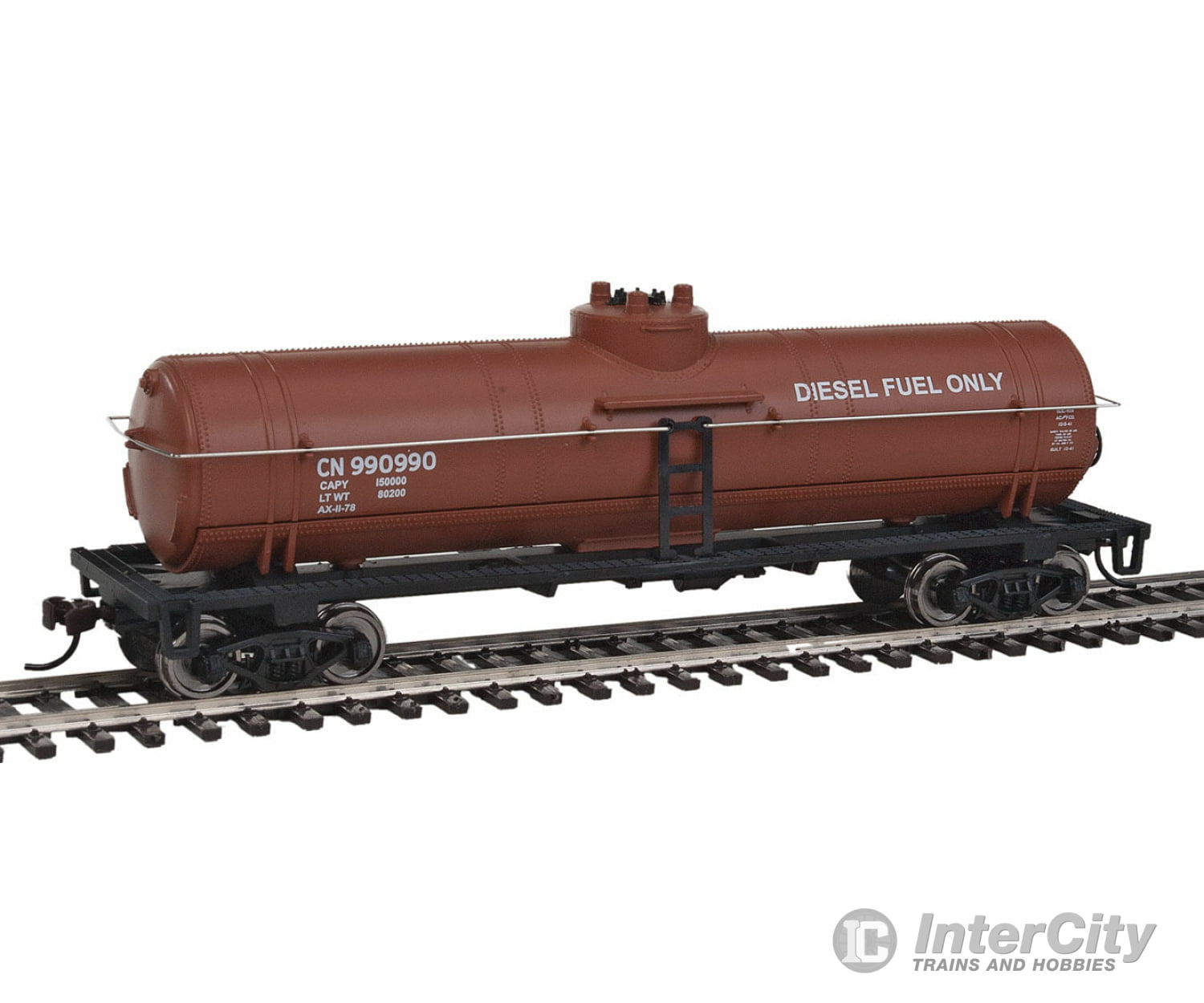 Walthers Trainline 1445 Tank Car - Ready To Run -- Canadian National (Boxcar Red Diesel Fuel