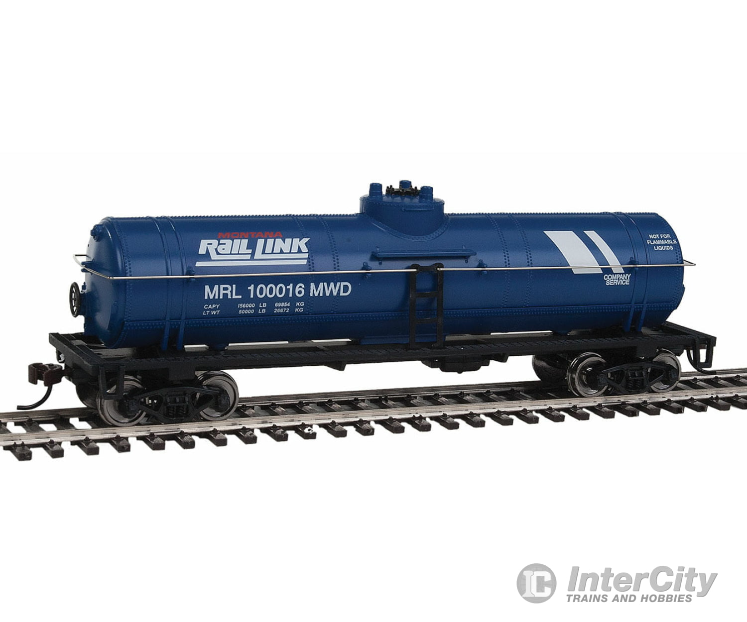 Walthers Trainline 1446 Tank Car - Ready To Run -- Montana Rail Link (Blue White) Freight Cars