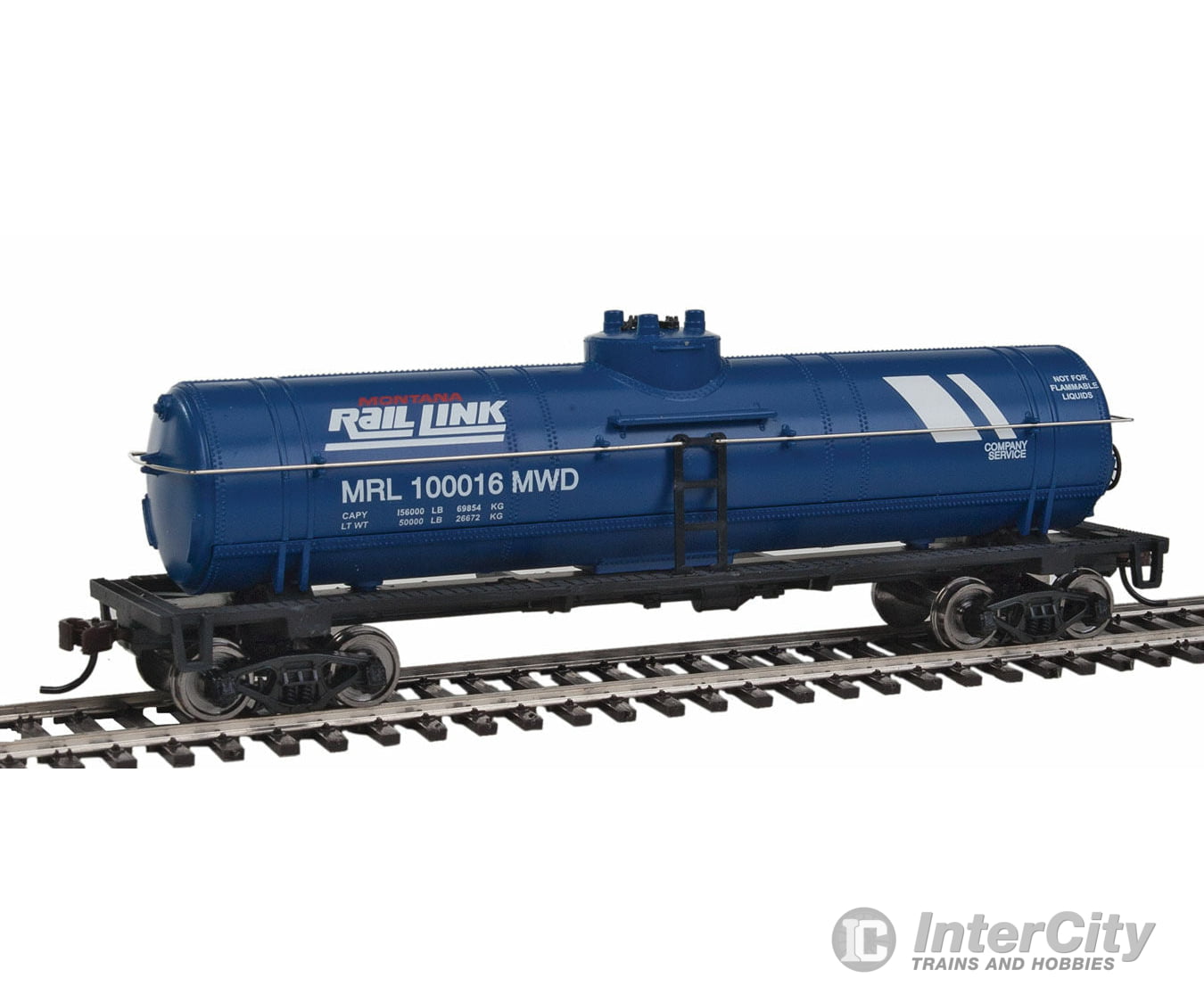Walthers Trainline 1446 Tank Car - Ready To Run -- Montana Rail Link (Blue White) Freight Cars