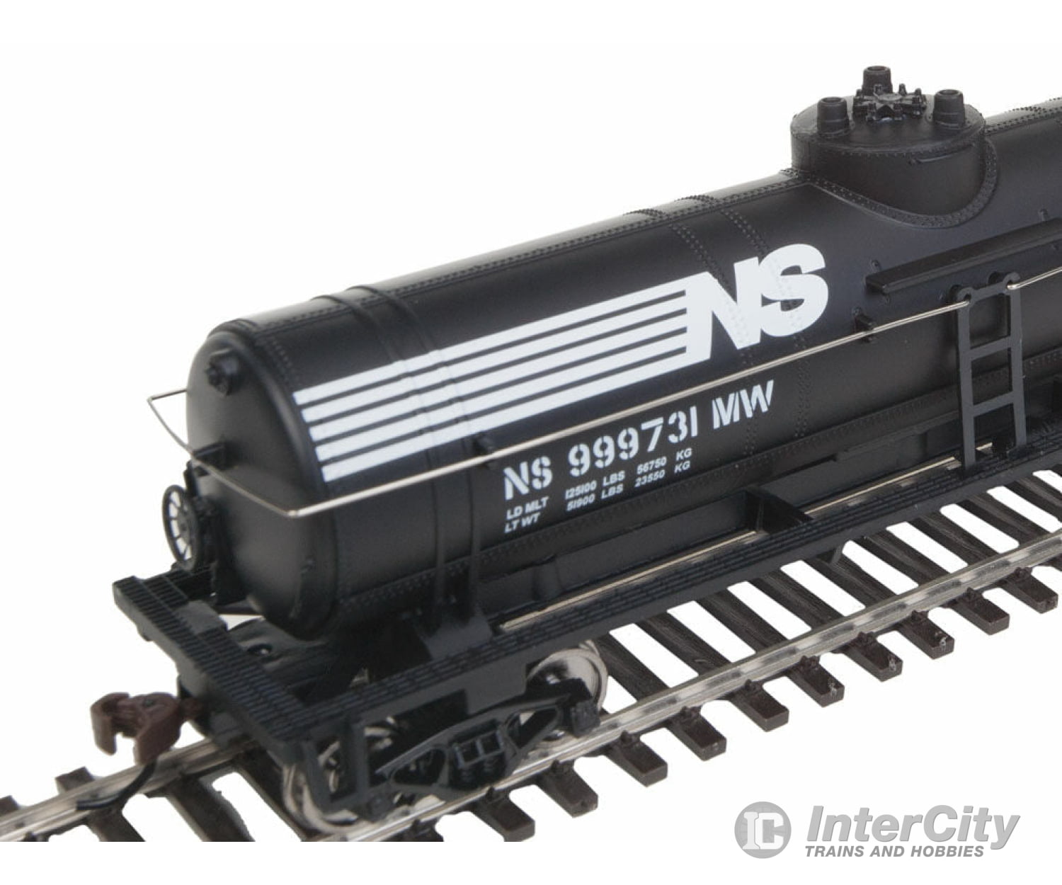 Walthers Trainline 1447 Tank Car - Ready To Run -- Norfolk Southern (Black White) Freight Cars