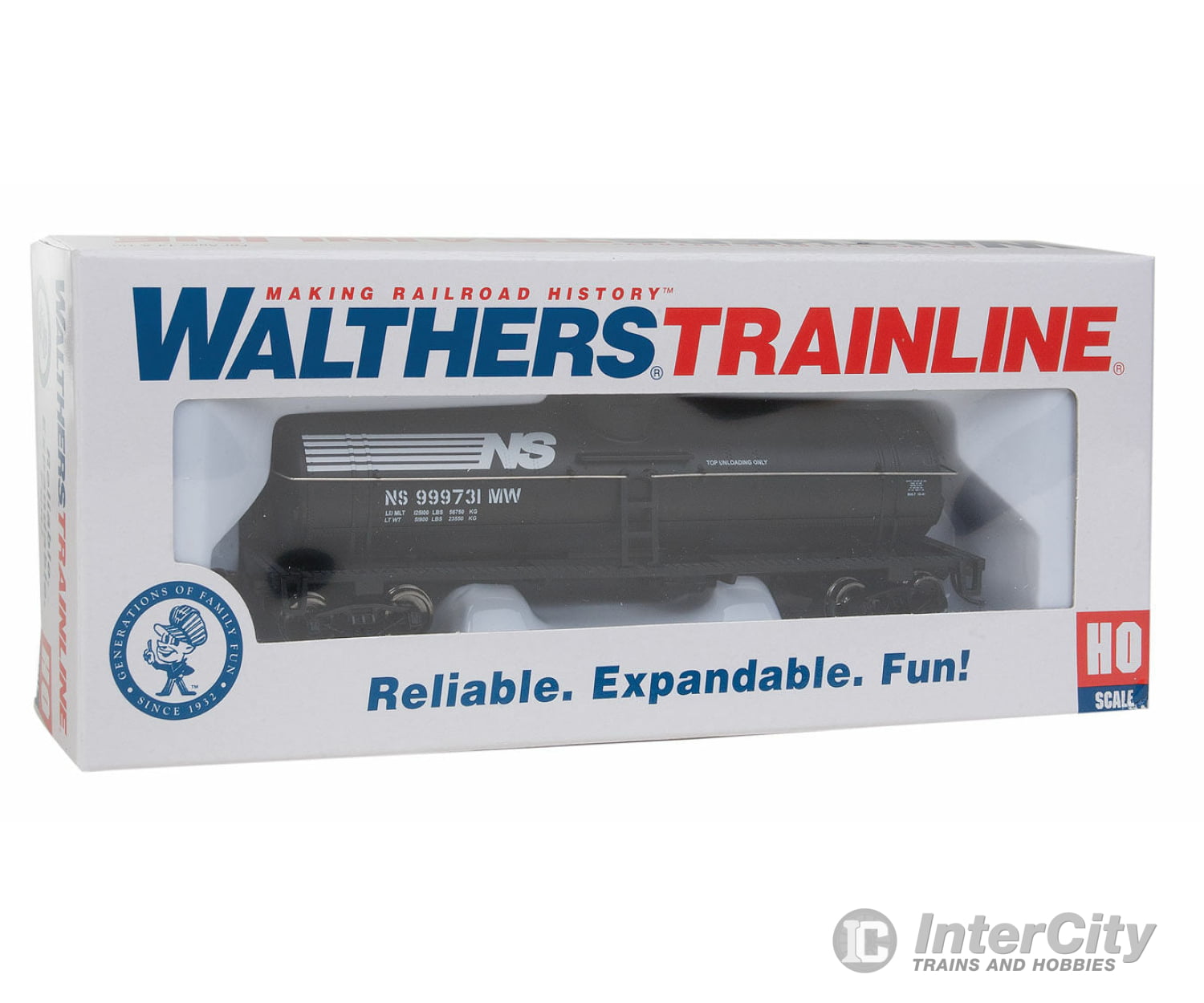 Walthers Trainline 1447 Tank Car - Ready To Run -- Norfolk Southern (Black White) Freight Cars