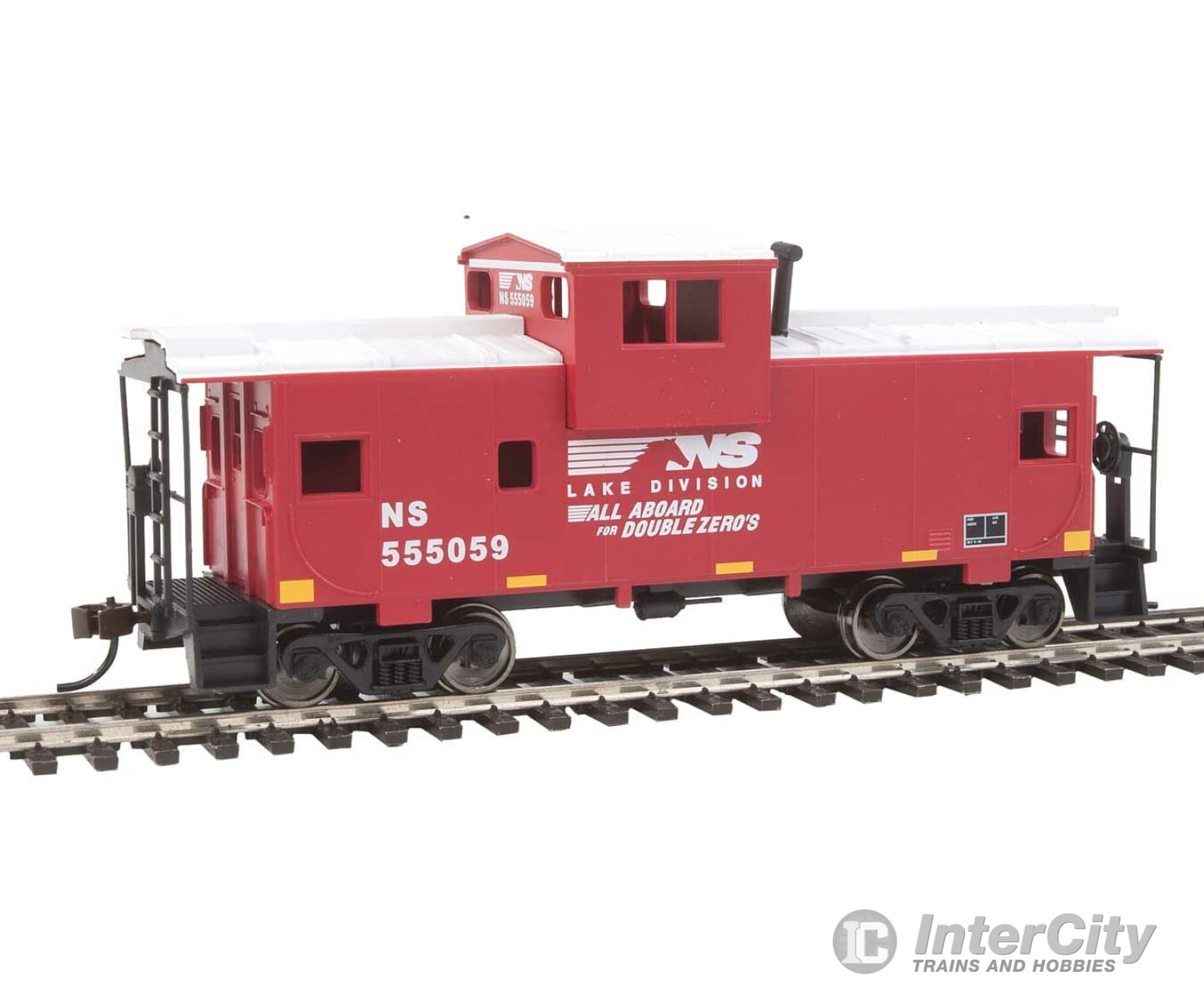 Walthers Trainline 1527 Wide-Vision Caboose - Ready To Run -- Norfolk Southern (Red White) Freight