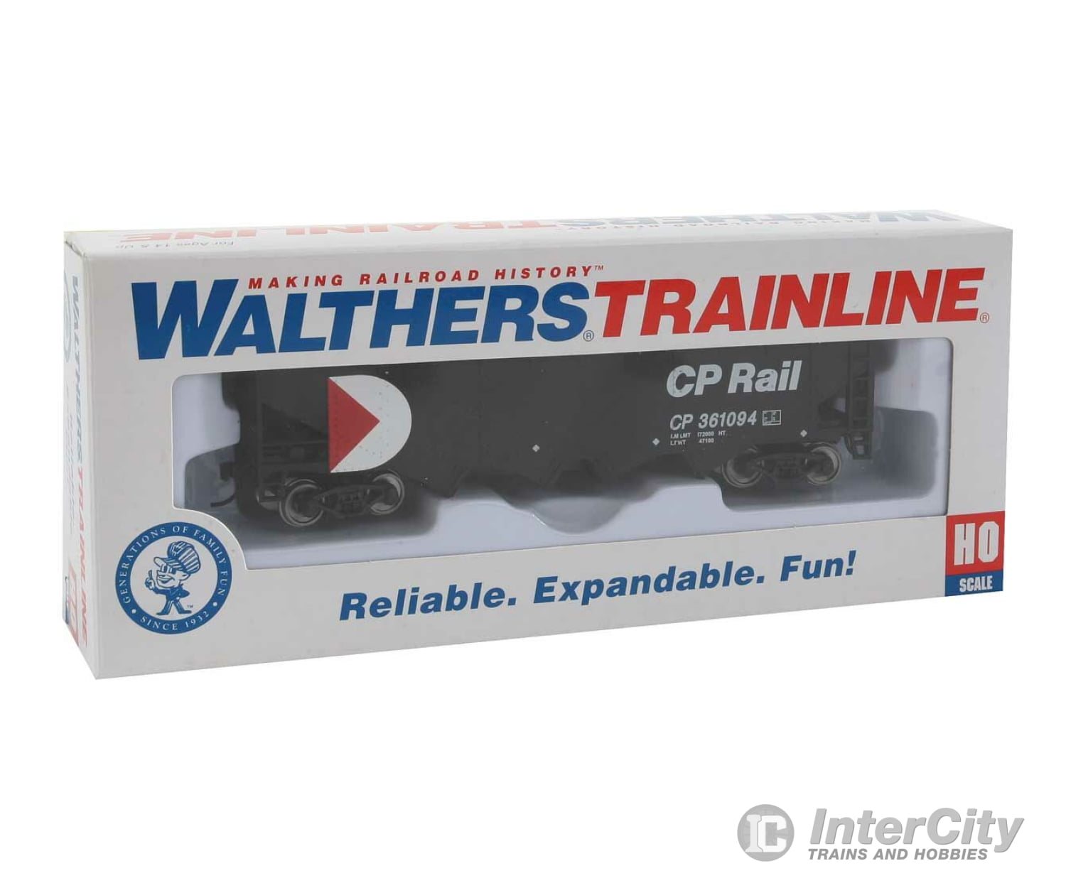 Walthers Trainline 1656 Offset Quad Hopper - Ready To Run -- Canadian Pacific #361094 Freight Cars