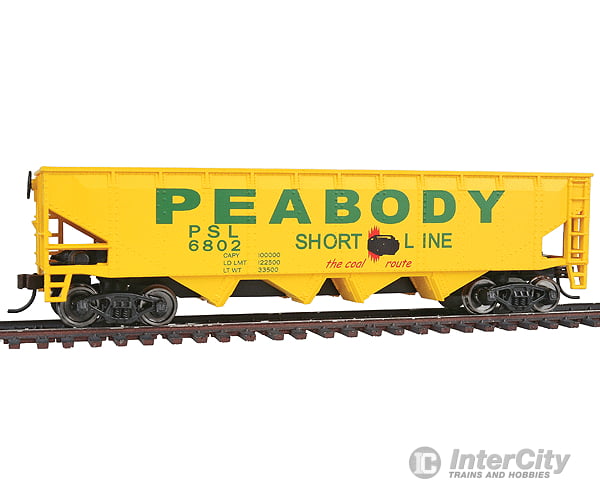 Walthers Trainline 1658 Offset Quad Hopper - Ready To Run -- Peabody Short Line #6802 Freight Cars