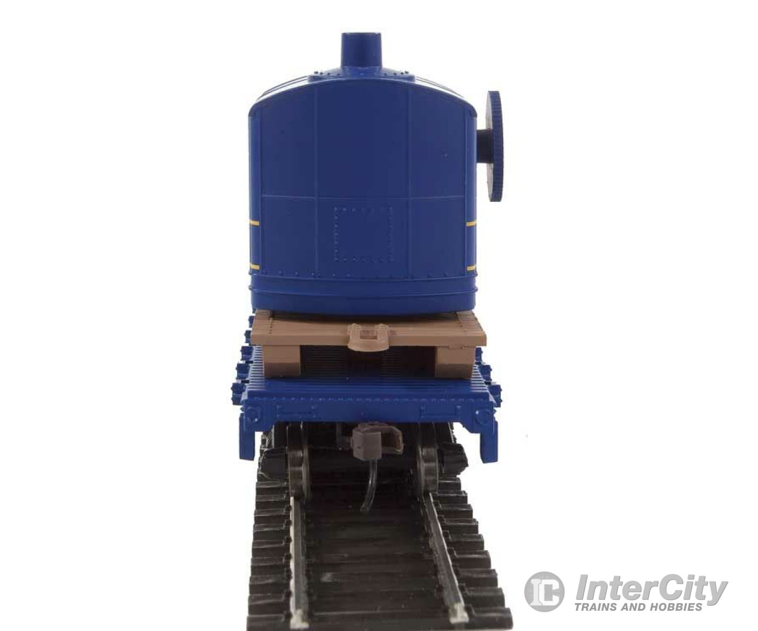 Walthers Trainline 1780 Flatcar With Logging Crane - Ready To Run -- Alaska Railroad (Blue) Freight