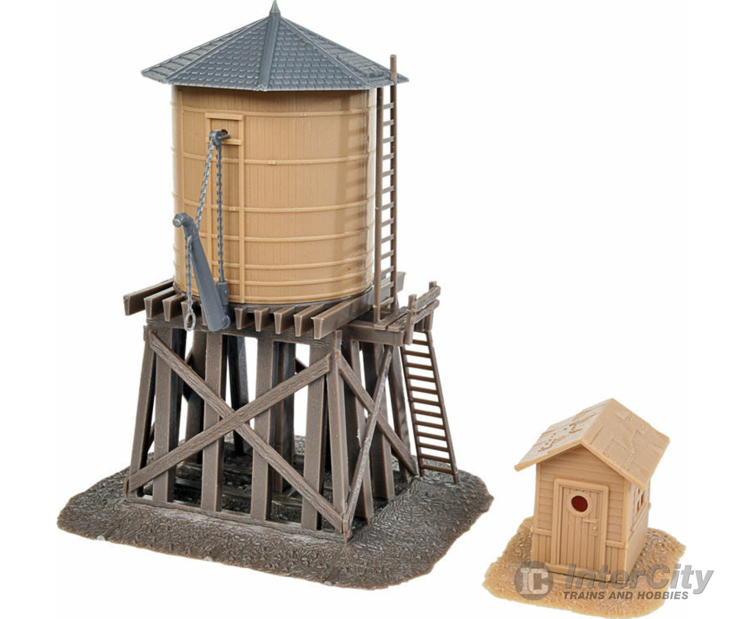 Walthers Trainline 906 Water Tower And Shanty -- Kit - Tank: 3-1/2 X 4’ 8.9 10.2Cm; Shanty: 1-3/4