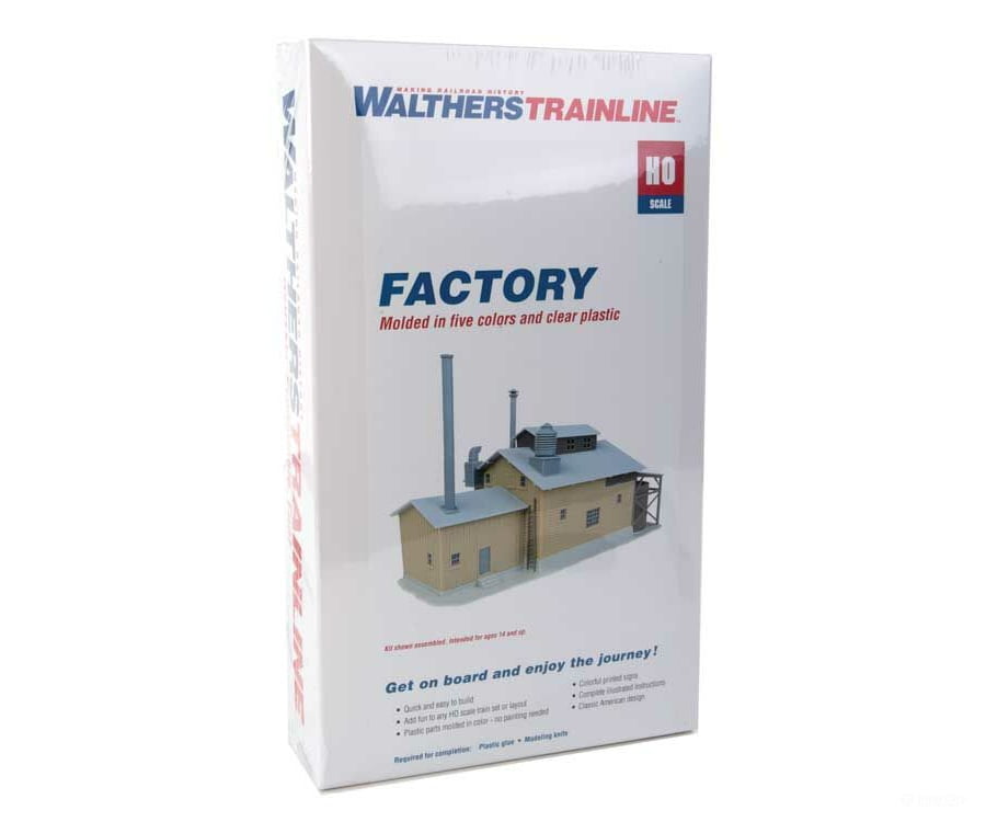 Walthers Trainline Ho 917 Factory -- Kit - 12 X 5-9/16 6-3/8 30.5 14.1 16.2Cm Structures