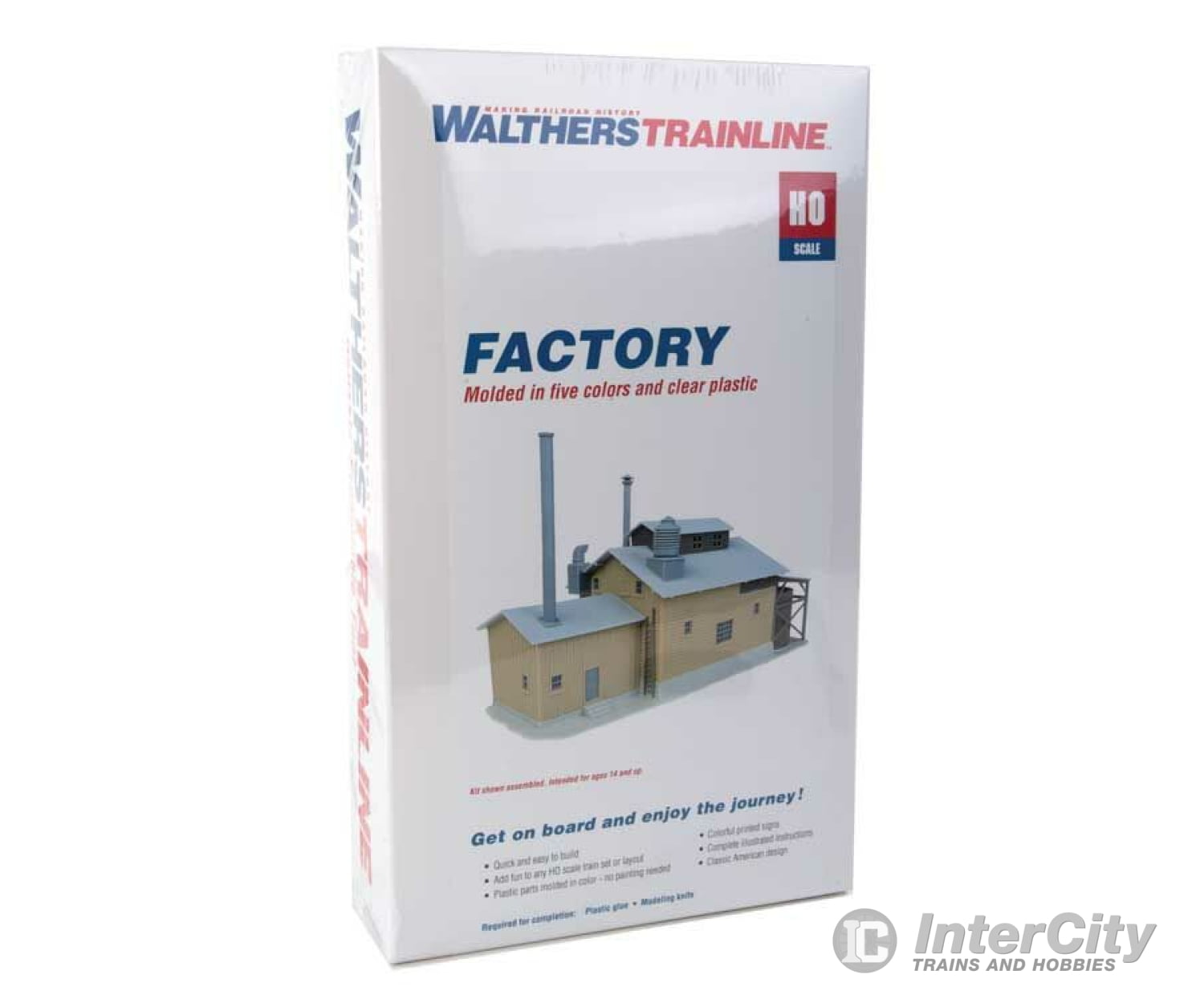 Walthers Trainline Ho 917 Factory -- Kit - 12 X 5-9/16 6-3/8 30.5 14.1 16.2Cm Structures