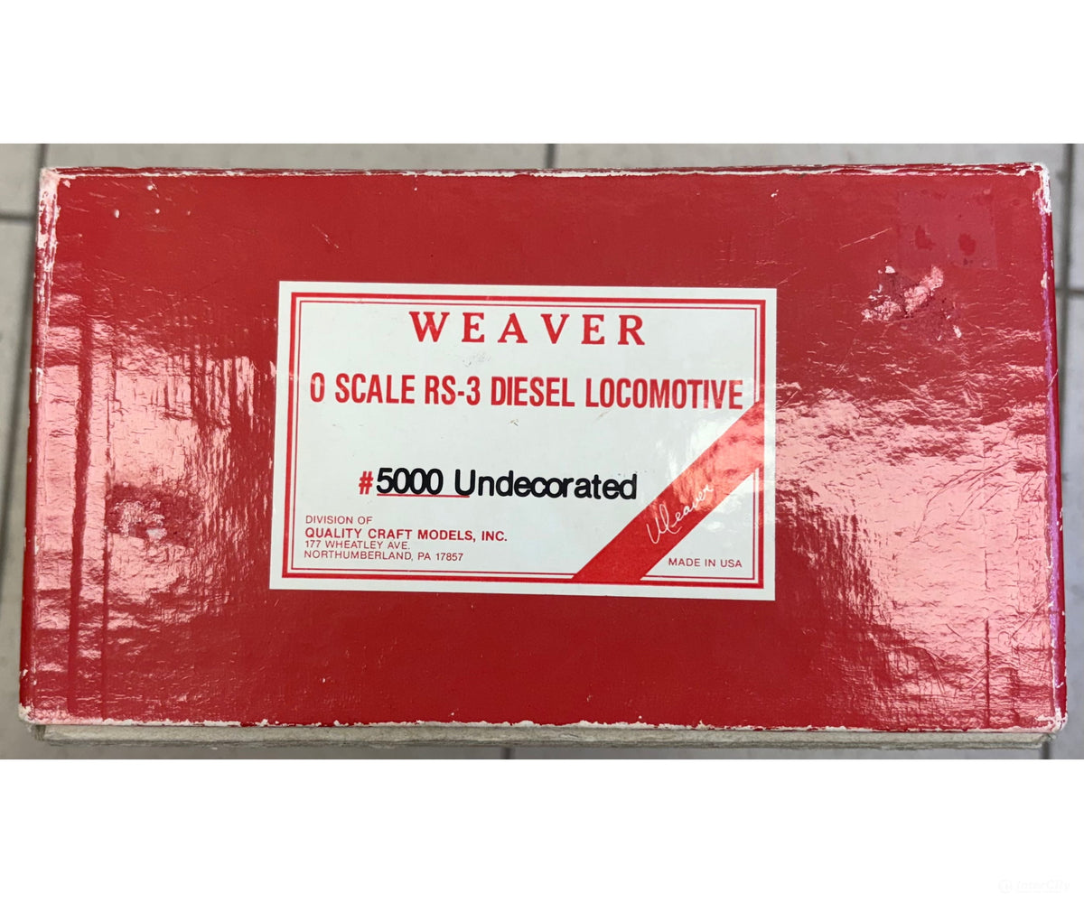 Weaver 5000 O RS-3 Diesel Locomotive 2 Rail Undecorated Analog DC - Locomotives