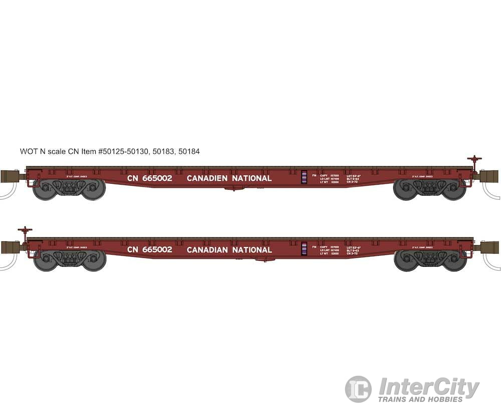 Wheels Of Time 50128 53-6 General Service Welded Fish Belly Flatcar - Ready To Run -- Canadian