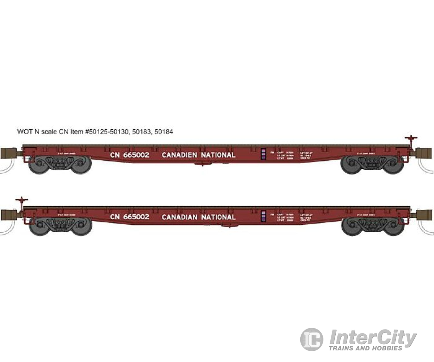 Wheels Of Time 50184 53-6 General Service Welded Fish Belly Flatcar - 6 Pack Canadian National