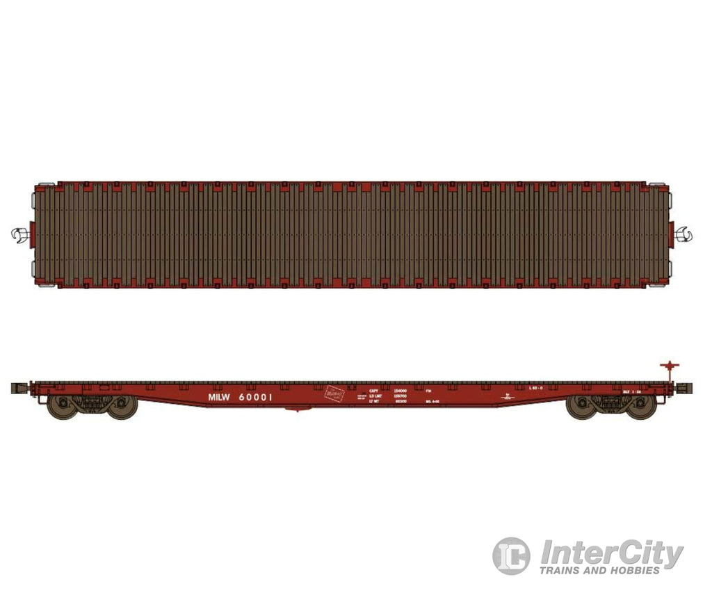 Wheels Of Time Ho 40125 Plain Dk Flat Milw #60013 Freight Cars